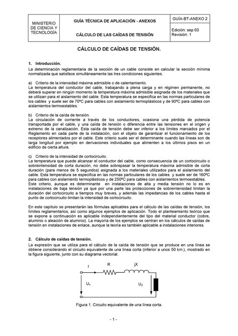 Cálculo De Conductores Por Caída De Tensión Ministerio De Ciencia Y