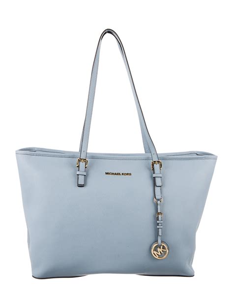 Michael Michael Kors Saffiano Leather Tote Blue Totes Handbags Wm5125023 The Realreal