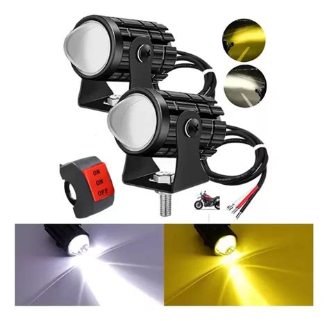 Par Faros Auxiliares Luces Led Moto Doble Color Impermeable MercadoLibre