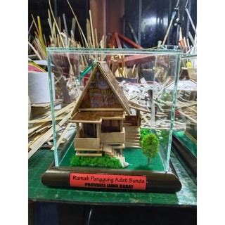 Jual Miniatur Rumah Panggung Adat Sunda Kotak Akrilik Indonesia