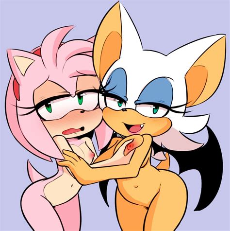 Rule 34 Amy Rose Breasts Flattest Hearlesssoul Nipples Rouge The Bat Sonic Series Yuri 2631122