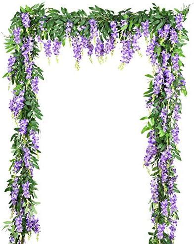 Amazon Dearhouse Pcs Ft Piece Artificial Flowers Silk Wisteria