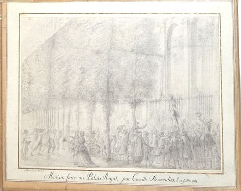 Proantic Drawing Engraving Of Camille Desmoulins Palais Royal 18è