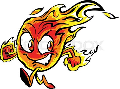 Flame Cartoon Character Stock Vector Colourbox