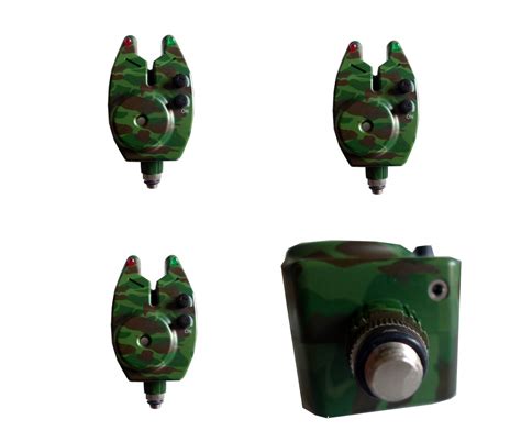 Set Of 3 Camo Vt Camo Bite Alarm With Volume And Tone Control