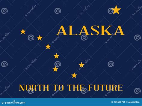 Flag of Alaska with State Motto Stock Vector - Illustration of flag ...