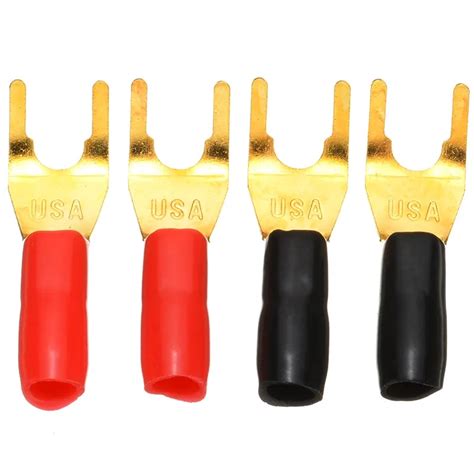 Pcs Lot Gold Plated Y Spade Fork Banana Plug Set Solderless Speaker