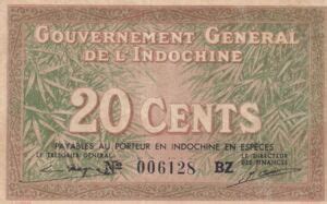 Banknote Cents French Indochina Nd Issue Wor P D