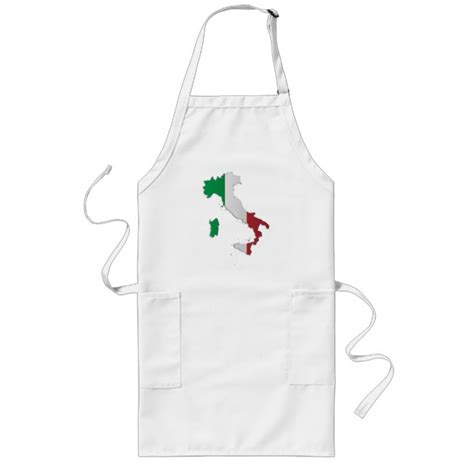 Italy Flag Map Long Apron Zazzle