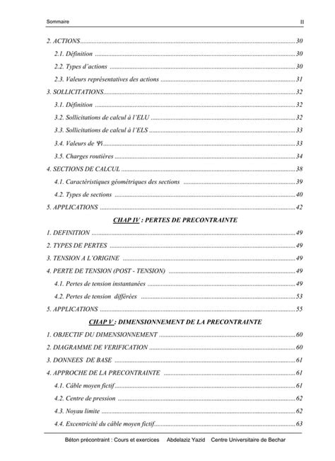 Béton précontraint cours et exercices yazid bechar PDF