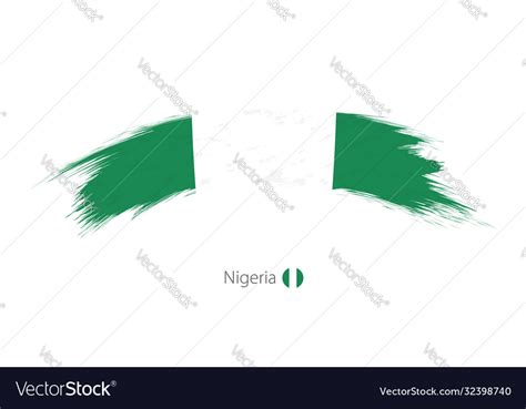 Flag Nigeria In Rounded Grunge Brush Stroke Vector Image