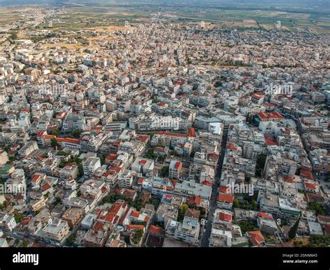 Aerial Urban View Of Lamia City Phthiotis Greece Europe Stock Photo