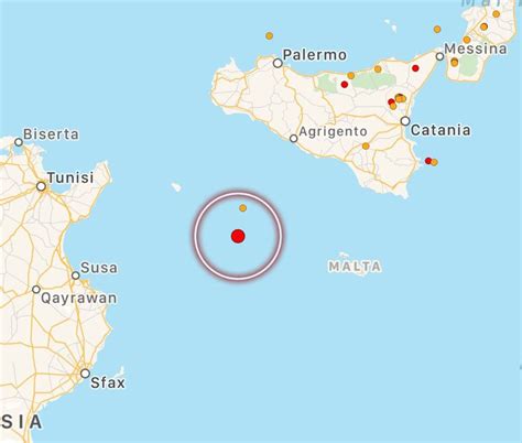 Terremoto Scossa Di Magnitudo 3 Nel Canale Di Sicilia Epicentro Tra