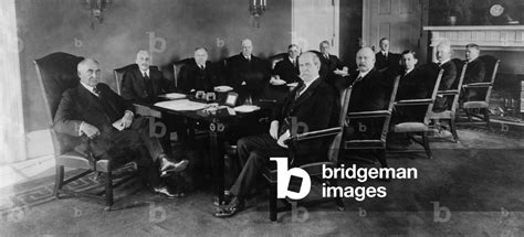 President Warren Harding (1865-1923) with his Cabinet in their first ...