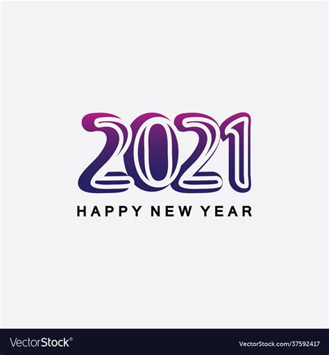 2021 New Year Icon Design Templatedesign Vector Image