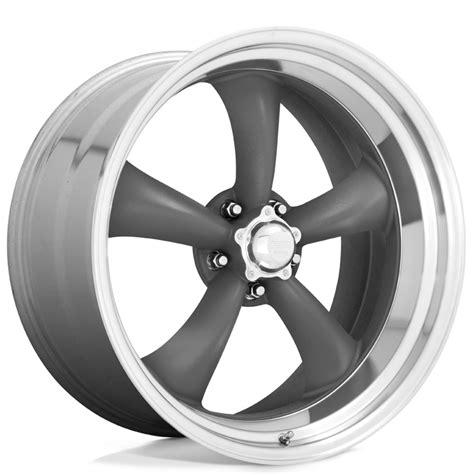 20 Staggered American Racing Wheels Vintage Vn215 Classic Torq Thrust Ii Mag Gray With Machined