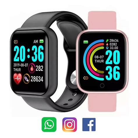 Kit Rel Gio Inteligente Smartwatch Ios Android Bluetooth Troca