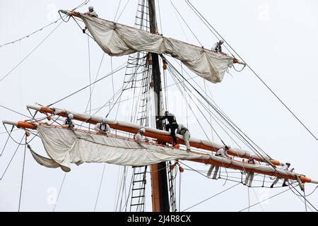 Nippon Maru Former Training Ship At Yokohama Waterfront Japan Stock