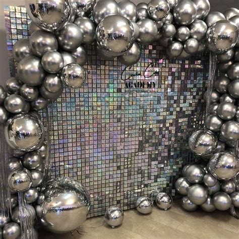 Square Shimmer Wall Panels Sequin Backdrop Party Decorations Disco