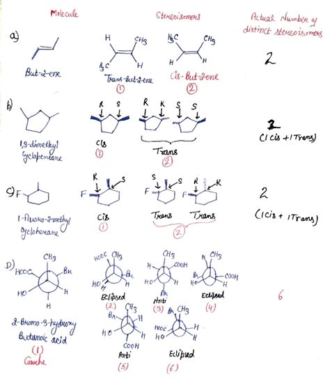 Solved 5 Draw All Of The Stereoisomers Of Each Molecule Shown Below