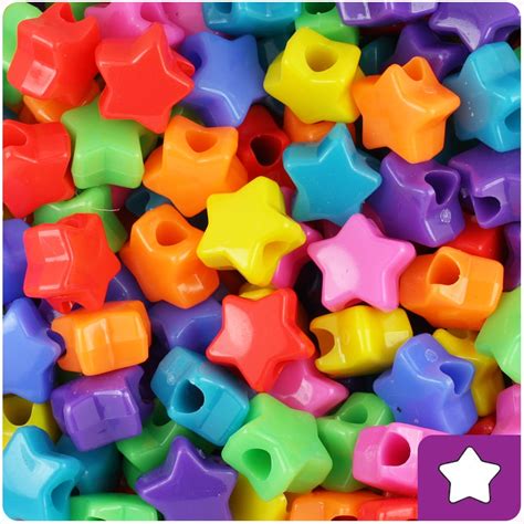 Beadtin Star Shaped Circus Mix Opaque Pony Beads Mm Pcs Pack