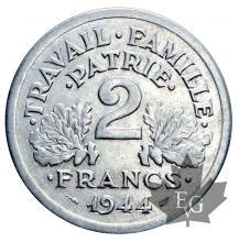 Coins FRANCE 1944 2 FRANCS BAZOR TTB