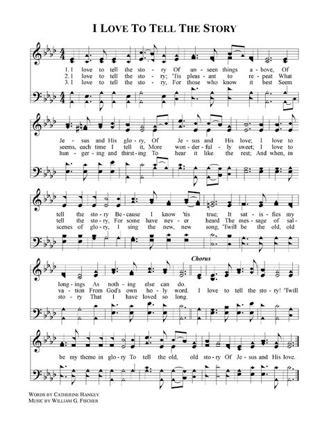 I Love To Tell The Story Christian Song Lyrics Hymn Music Gospel Song Lyrics