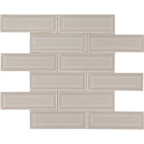 2x6 Portico Pearl Brick Beveled Glossy Ceramic Mosaic Tile