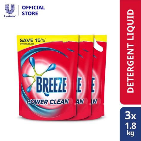 2022 Breeze Liquid Detergent Refill Power Clean 18kg X 3 Lazada