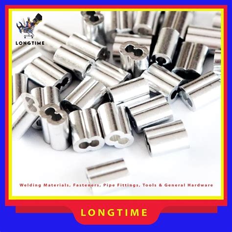 Jual Crimp Ferrule Aluminium 2MM Ferol Seling Wire Rope Klem Kawat