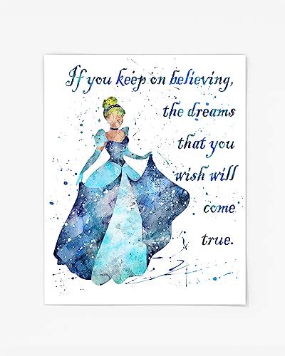 Cinderella Quote Prints Cinderella Watercolor Nursery