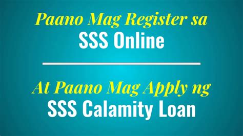 Paano Mag Register Sa Sss Online At Mag Apply Ng Sss Calamity Loan