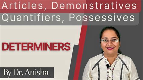 Determiners Articles Demonstratives Quantifiers Possessives By