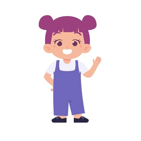 Premium Vector Little Girl Kids Illustration