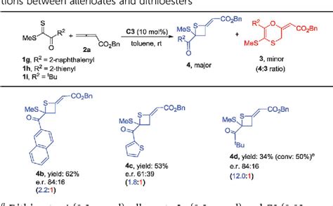 Table 3 From Amine Catalyzed Tunable Reactions Of Allenoates With Dithioesters Formal 42 And