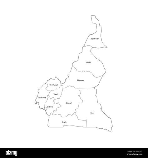 Kamerun Politische Karte Der Verwaltungsabteilungen Regionen