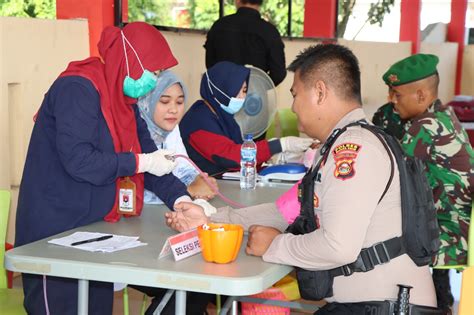 Peringati HUT Bhayangkara Ke 77 Polres Muara Enim Gelar Donor Darah