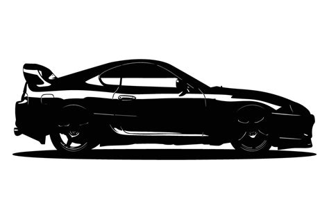 Toyota Supra Twin Turbo Car Silhouette Vector Art At Vecteezy