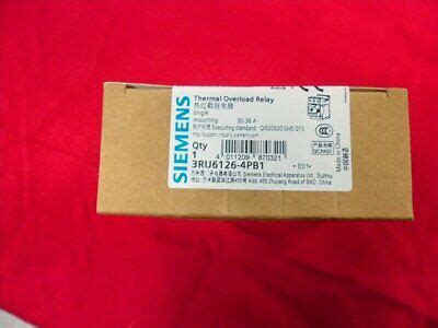 1PC NEW Siemens Overheat Relay 3RU6126 4PB1 3RU6 126 4PB1 30A 36A EBay