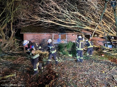 Stromausfälle und Sturmschäden Feuerwehr Norden