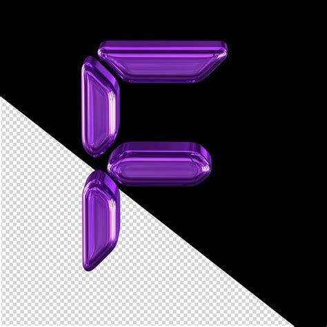 Premium Psd Digital Purple Symbol Letter F