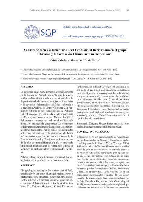 PDF Análisis de facies sedimentarias del Titoniano al Berriasiano en