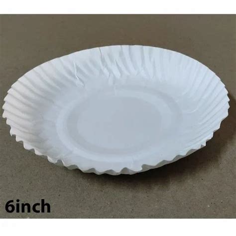 White Inch Disposable Round Paper Plate For Party Snacks Feature