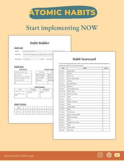 James Clear Worksheet For Atomic Habits