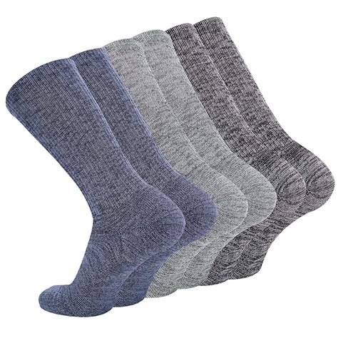 Md Mens Bamboo Crew Socks Moisture Wicking And Odor Resistant Seamless