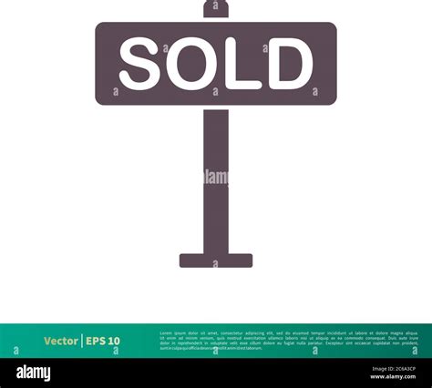 Sold Sign Icon Vector Logo Template Illustration Design Editable