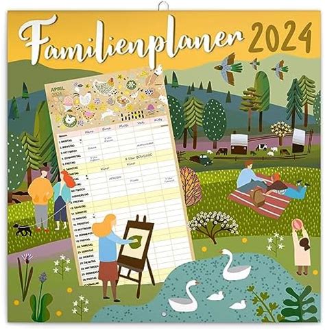 Familienplaner 2024 Wandkalender Familienkalender Monatskalender Wand