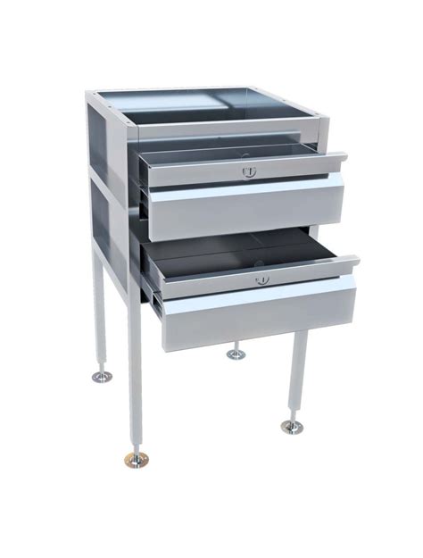 Lockable Freestanding Stainless Steel Drawer Unit (2 drawers)