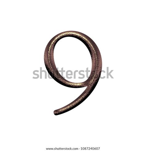 Chiseled Copper Rose Gold Metallic Number Stock Illustration 1087240607 Shutterstock