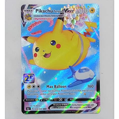 Jual Kartu Pokemon Tcg Pikachu Terbang Vmax 024028 Rrr 25th Hologram